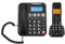 Asixxsix Erweiterbares Kordeles/schnurloses Telefon mit Anrufbeantworter, Anrufblockierung, Anrufer -ID, Foto -Zifferblatt, Große Taste und 2 -Zoll -Bildschirm, Erweiterbar auf 5 Handys (EU-Stecker)