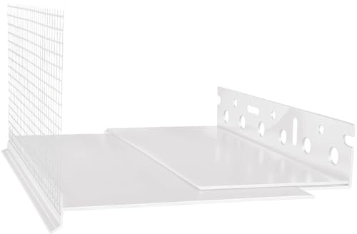 doitBau PVC Sockelprofil – WDVS Abschlussprofil – variabel einstellbare Wanne 140 bis 180 mm für Dämmstärken 140-180 mm – lotgerechte Montage, 2 m je Stab, Set 20 Stäbe = 40 m