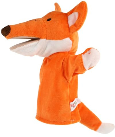 NOLITOY Kreative Fuchs Handpuppe aus Weichem Plüsch Sicherer Fingerpuppe für Rollenspiele und Geschichten Erzählen Interaktives Tierkopf