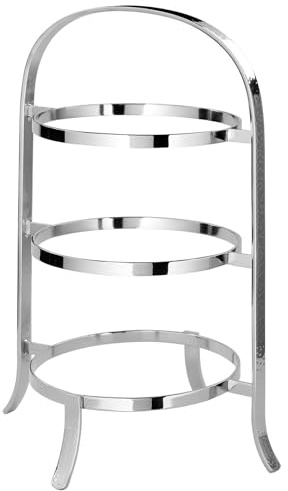 Fink 3-stöckige Teller-Etagere 45x23 cm aus Edelstahl gehämmerter Tellerständer