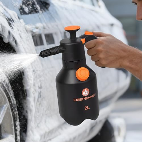 Auto Schaumsprüher 2L, Schaumpistole Autowäsche, Handsprüher Pumpsprühflasche mit Schaumdüse & Bewässerungsdüse, Drucksprüher für Autowäsche, Gartenarbeit, Haustierpflege