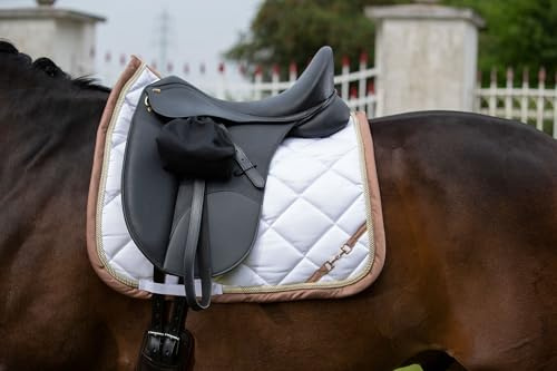 Equine Smile ES5015 stigbygelsskydd stigbygelsskydd av fleece sadelskydd för stigbyglar mjukt material mot repor och smuts par (svart, standard – nylontyg)