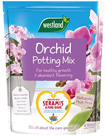Westland Orchid Potting Compost Mix and Enriched with Seramis, 4 L