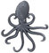 Stonebriar Oktopus Wandhaken, Gusseisen, einzigartiges maritimes Design, mehrere Haken, Silber