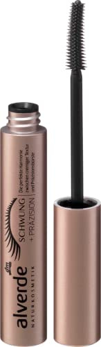 alverde NATURKOSMETIK Wimperntusche Mascara Schwung und Präzision schwarz 010, 1 x 10 ml