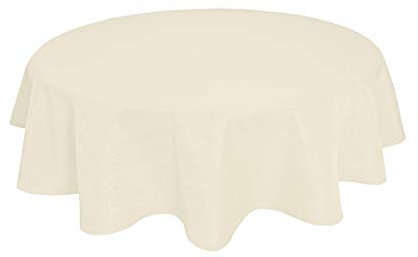 Tischdecke Leinenoptik Leinen Lotuseffekt Wasserabweisend Lotus Rund Ø160 Champagner