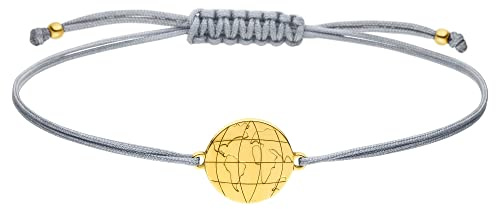 SCHOSCHON WELTKARTE Armband 925 Silber vergoldet Weltkugel