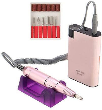 Professionnel 30000RPM Perceuse à ongles, Électrique Lime à ongles Machine Manucure pédicure Trousse pour enlever le vernis/gel/cuticules sur ongles, couper et éclaircir ongles,Rose