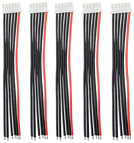 Yiqigou 5 pcs JST 2S 3S 4S 5S 6S Balance Verlängerungskabel Kabel mit 15cm 22awg Silikonkabel (5S)