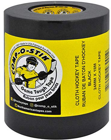 Comp-O-Stik Hockey-Klebeband, 24 mm x 18 m, Schwarz, 4 Stück