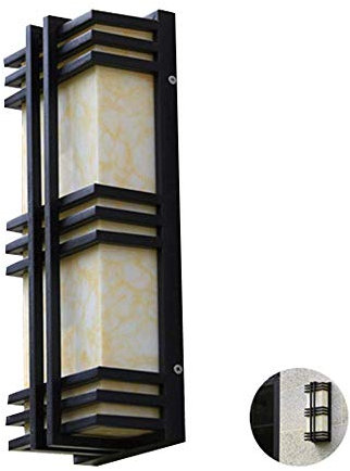 Cvthfyky Vintage Lampe de Mur extérieur, Mur étanche Luminaire, Lanterne Murale décorative Sconce, Convient à l'extérieur Porche Garage Balcon Villa Jardin, Noir, IP65 (Size : XL)