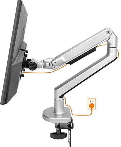 LgTenPro Monitorhalterung 17-38 Zoll, Alu Monitor Arm, Höhenverstellbar, Neigbar, 2 Montagearten, 11kg Tragkraft, VESA 75/100, Ergonomisch