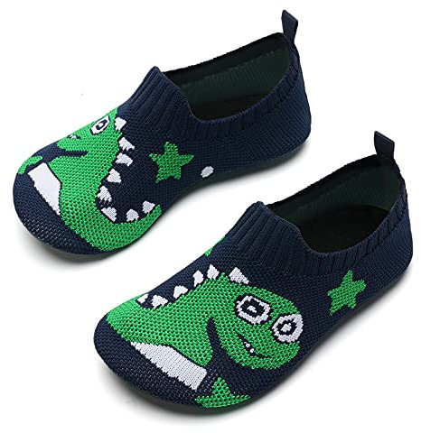 WateLves Hausschuhe Kinder Mädchen Slipper Rutschfeste Leichte Turnschläppchen Flexibe Atmungsaktive Barfuss Pantoffeln Kindergarten(Grün,26 27 EU)