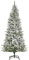 HOMCOM Albero di Natale Artificiale Innevato con 250 Luci LED Colorate, 829 Rami e Base Pieghevole, Φ112x210cm, Verde