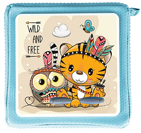 MeinBaby123® Schutzfolie kompatibel mit Toniebox | Schutzcover selbstklebend | Premium Qualität | Aufkleber passgenau I Folie Sticker I Toniebox Zubehör (Eule & Tiger)