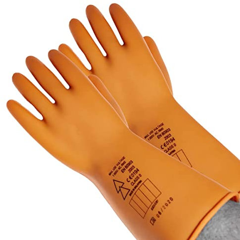 RZ TOOLS | Guantes Electricista Aislantes De 1000V | De Uso Profesional | Protección Dieléctricos Clase 0 | Guantes De Protección Para Trabajo | Duraderos Y Resistente| Color Naranja | Talla L