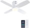 Ohniyou Deckenventilator mit Beleuchtung und Fernbedienung - 96,5 cm(38 Zoll) Deckenventilator mit Licht und App-Steuerung Leise, Dimmbar, für Schlafzimmer Terrasse, Innen-/Außenbereich,Weiß