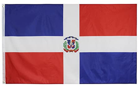 Stormflag Bandera República Dominicana 3x5ft/ 90x150cm poliéster 90g, 2 ojales de metal costura doble con ojal