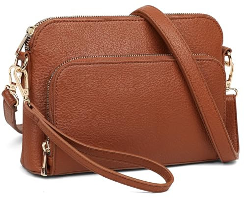 Marvolia Umhängetasche für Damen – PU-Leder-Umhängetasche, trendig, klein, für Reisen, Arbeit, Party, Braun, Einheitsgröße, Crossbody, Utility