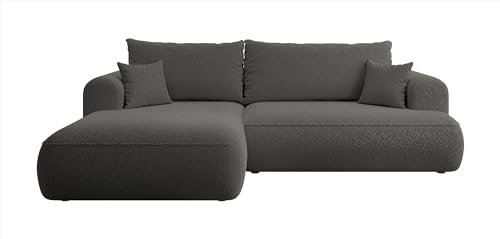 Selsey Sofa Ecksofa Eckcouch Schlafsofa Couch Mit Stauraum Schlaffunktion Pflegeleicht Polyurethanschaum L Form Rechts OVO Grau Veloursoptik Castel