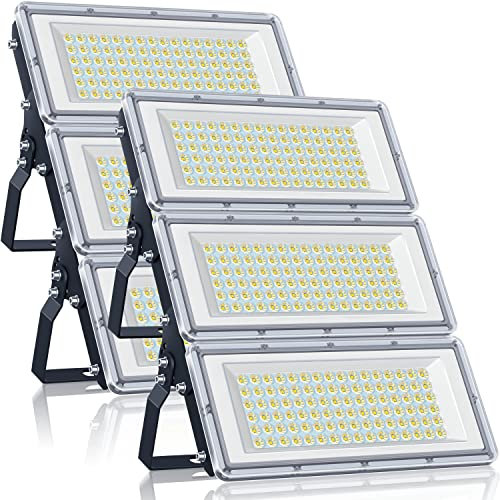YIQIBRO Focos LED Exterior 300W 2 Piezas, 3 en 1 30000LM 6500K Blanco Frío Luces Exterior, IP67 Impermeable 85-265V Lampara LED con Transformador para Jardin Garaje Hotel Fábrica Estadio