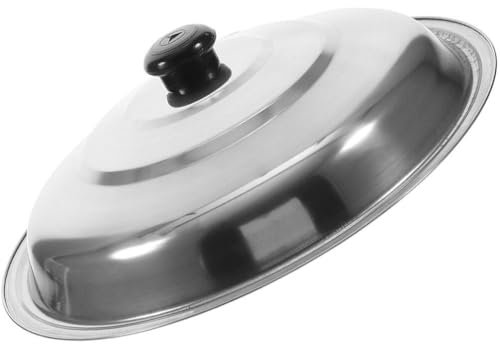 Ciieeo Tapa De Wok De Acero Inoxidable Tapa De La Bandeja Para Hornear Cubierta Con Mango Sartén Olla Tapa De La Sartén Tapa De La Olla De La Cocina De La Tapa Tapas De La