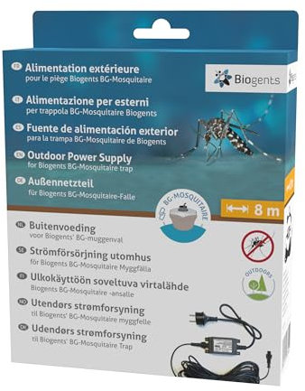 BIOGENTS Câble d'Alimentation Extérieur Pour Piège Extérieur Anti-Moustiques & Moustiques Tigres BG-MOSQUITAIRE | Efficace Contre Les Moustiques Tigres