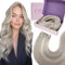 Fshine Echthaar Tressen zum Einnähen Blond 55cm 100g Tressen Extensions Echthaar Haartressen Echthaar zum Einnähen Sew in Hair Extensions Farbe 19AP60