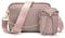 UTO Umhängetasche Damen Klein mit Abnehmbarer Münzbeutel Kunstleder Crossbody Bag Tasche für Frauen Handtasche Damen Umhängetasche PU Leder Bautasche Schultertasche Rosa