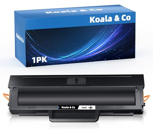 Koala & Co 106A W1106A Toner Kompatibel für HP 106A Toner W1106A Schwarz für HP Laser 107w MFP 135wg 137fwg 135w 137fnw 135a 107a 107r 135r Druckerpatrone (Schwarz, 1-Pack mit Chip)