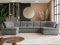 MKS MEBLE Sofa XXL U-Form Grau, Wohnlandschaft U Form mit Schlaffunktion, Sofa mit Schlaffunktion, Schlafsofa mit Topper, Wohnzimmer Couch mit schlaffunktion - Comodo U - Grau Stukture