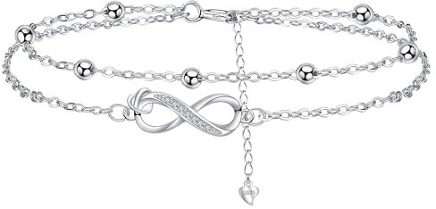 Micory Bracelet Femmes Argent 925 Infini, Bracelet d’amour Femme Réglable 17+4cm - Fête des Mères Saint Valentin Cadeau - Avec Boîte Cadeau