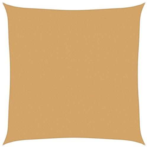 vidaXL Voile d'ombrage 160 g/m² carré Sable 6x6 m PEHD, Voile de Soleil, Voile d’ombrage, Store de Patio, Voile de Pare-Soleil, Voile de Jardin