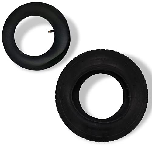 MxMan 2 x 14 Pneumatic Wheelbarrow Tyre 4.00-8 - Wheelbarrow Wheel Replacement, Heavy Duty Replacement Tyre & Inner Tube for Sack Trolley/Barrow and Truck with Big Load Capacity (14)…