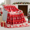 Joiedomi Rote Fair-Isle Weihnachtsdecke (130x150cm), Weiche Flanelldecke, Warme Plüsch Weihnachtsdekoration, Gemütliche Hüttendecke für Sofa Couch