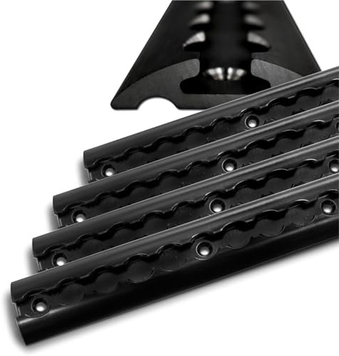 Airlineschiene schwarz halbrund, Alu Zurrschiene 4X 2 Meter, hohe Stabilität und Langlebigkeit, für Anhänger, Camper, PKW, Werkstatt, Wohnmobil usw.