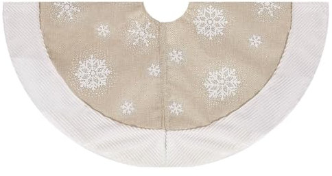 Weihnachtsbaum Rock, 62/92cm Weihnachtsbaumdecke Teppich Schneeflocken Christbaumständer Runde Christbaumdecke Rock Matte Für Zuhause Feier Weihnachtsbaum Deko (Beige, S)