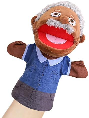 Familienpuppen für Kinder, Puppen für Familienmitglieder, Plüschpuppe zum Geschichtenerzählen – Interaktive Puppe, Simulationsspiel, Marionette mit beweglichem Mund P