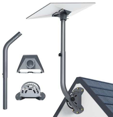 Starlink Gen 3 Mount, Wall & Roof Mounting Kit, Heavy Duty Pivot Adjustable Pole Mount, Compatible with V3 Starlink Standard Dish, Includes Pipe Adapter