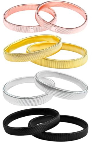 ZOCONE 4 Paar Elastische Ärmelhalter Damen Mehrfarbige Anti Rutsch Ärmelhalter Herren Metall Ärmelraffer Erwachsene Hülsenhalter Hemd Ärmelhalter Sleeve Holders zum Fixiert Ärmel