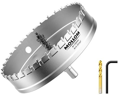 Mollom (150mm | 5-59/64'') Seghe a tazza in carburo pesante con 2 punte pilota, taglia acciaio inossidabile, acciaio dolce, ferro, rame, ottone, plastica