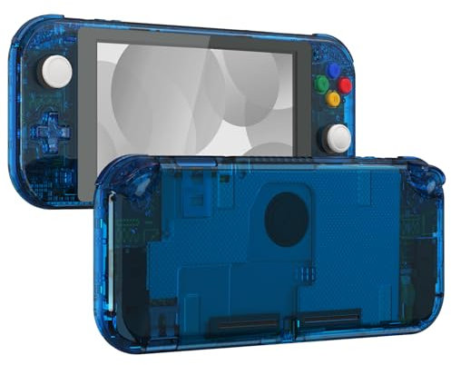 eXtremeRate Crystal Clear Blue DIY Replacement Shell for Nintendo Switch Lite, NSL Handheld Controller Housing w/Screen Protector, Custom Case Cover for Nintendo Switch Lite [Controller NOT Included]