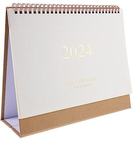 OFFSCH 2024 Blockkalender Pads-kalender Jahreskalender Desktop Whiteboard-kalender, Trocken Abwischbar Standkalender Für Den Schreibtisch Schreibtischunterlage Digital Papier Golden