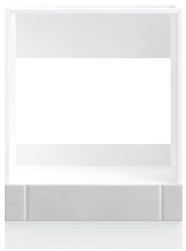 Gecheer Herdumbauschrank, Küchenzeile, Küchenschrank, Küchenblock, Lucca Betongrau Holzwerkstoff 60 x 46 x 81,5 cm (B x T x H)