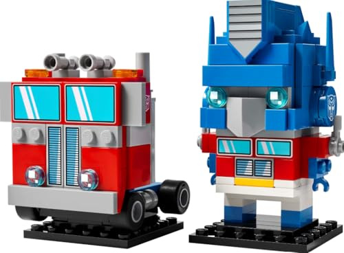 LEGO BrickHeadz 40803 – Optimus Prime Mech & Fahrzeug, 2-in-1 Bauset, 237 Teile, kultiger Transformer als Roboter und Truck, Geschenk für Fans ab 10 Jahren