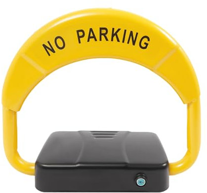 Parkplatzsperre mit 2 * Fernbedienung - Klappbar Parkpfosten aus Stahl, IPX6 Wasserdicht, 30m Reichweite der Fernbedienung, Alarmfunktion, Parkplatz Absperrung für Garagen, Parkplätze