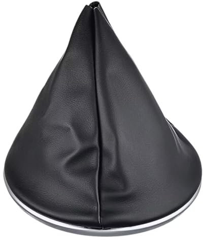 MOLZINY Bota Palanca de Cambio Guardapolvo Cubierta Antipolvo de cuero Funda para palanca de cambios de piel sintética para Fiat 500 con anillo de fijación y funda de cambio con marco circular cromado