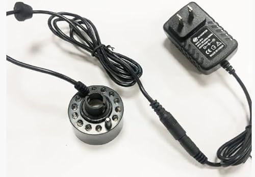 Sporgo Ultraschall Vernebler: Mini Nebelmaschine Leiser Fogger Zerstäuber, Nebler Ultraschall Vernebler mit 12 LED-Licht, Dreifarbiger Farbverlauf Nebelhersteller für Teich Wasserbrunnen Halloween