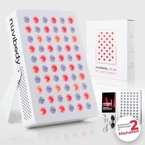 Nuvibody LITE 300 Rotlicht Therapiegerät - Red light therapy - Rotlichtlampe gesicht therapie - Infrarottherapie für Haut, Schmerzen & Energie - Infrarotlampe