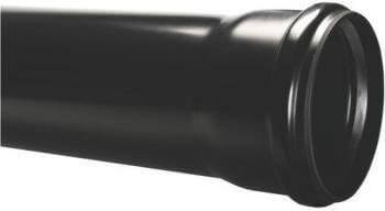 FloPlast Soil Pipe 110mm x 3M Single Socket Black (Pack of 2)